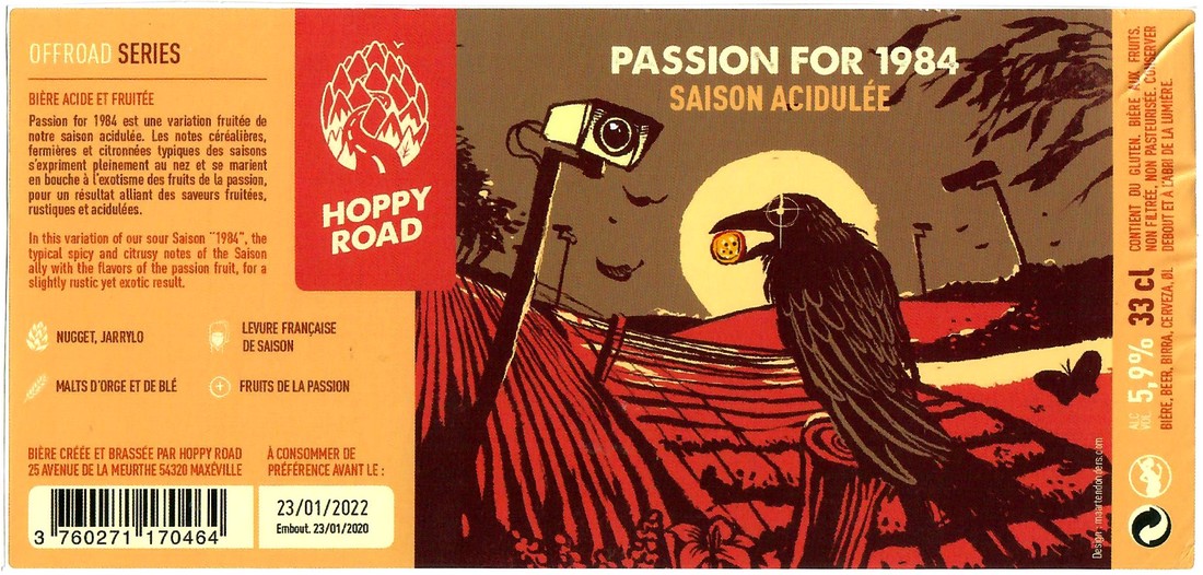 Etiquette BRASSERIE HOPPY ROAD 86