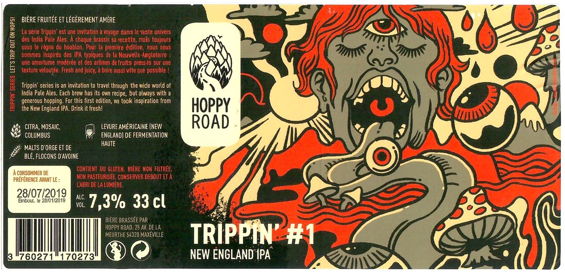 Etiquette BRASSERIE HOPPY ROAD 87