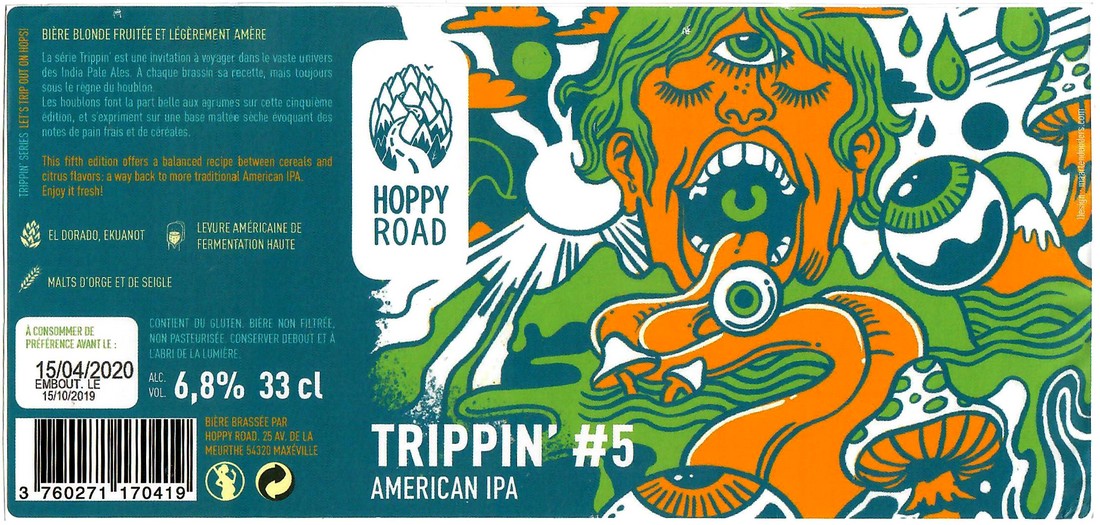 Etiquette BRASSERIE HOPPY ROAD 88