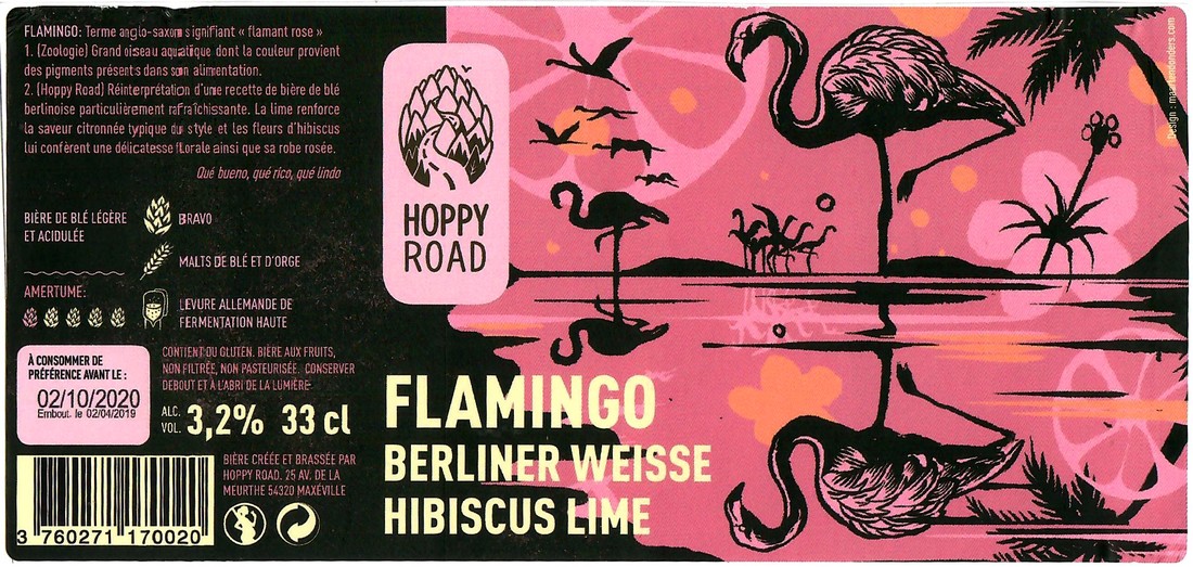 Etiquette BRASSERIE HOPPY ROAD 93