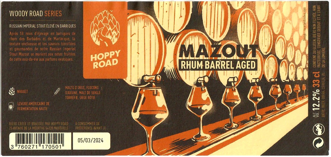 Etiquette BRASSERIE HOPPY ROAD 95
