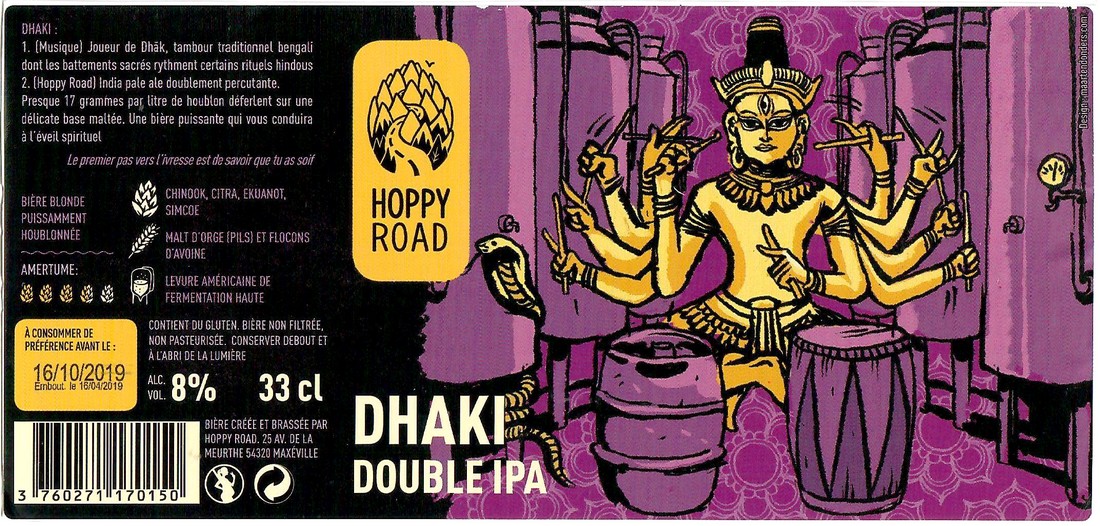 Etiquette BRASSERIE HOPPY ROAD 96