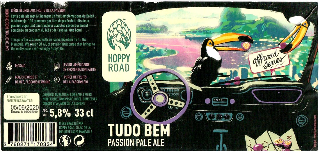Etiquette BRASSERIE HOPPY ROAD 97