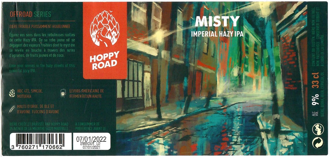 Etiquette BRASSERIE HOPPY ROAD 98