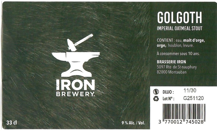 Etiquette BRASSERIE IRON 47