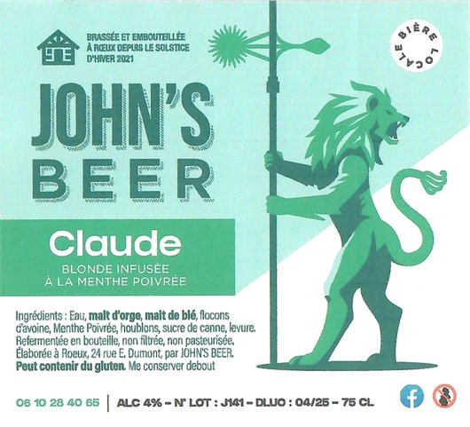 Etiquette BRASSERIE JOHN'S BEER 03