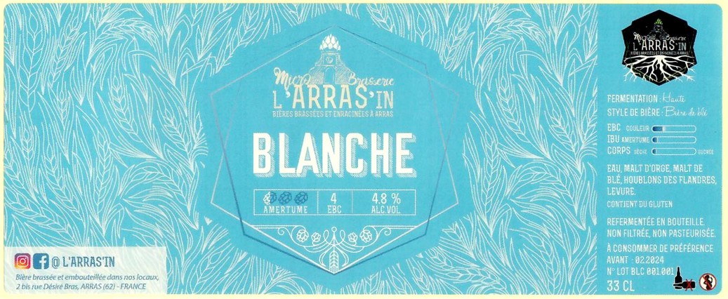 Etiquette BRASSERIE L'ARRASS'IN 79