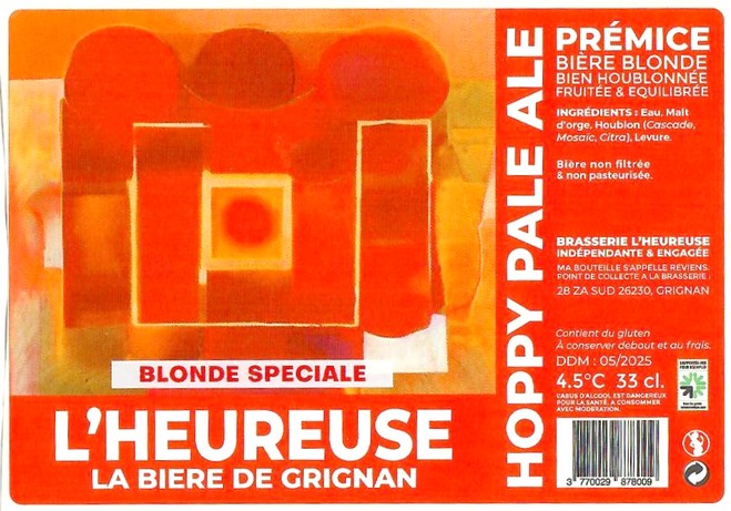 Etiquette BRASSERIE L'HEUREUSE 02