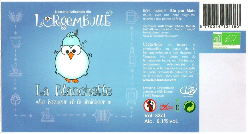 Etiquette BRASSERIE L'ORGEMBULLE 01