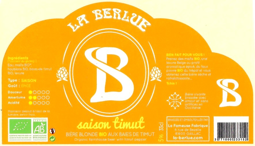 Etiquette BRASSERIE LA BERLUE 11