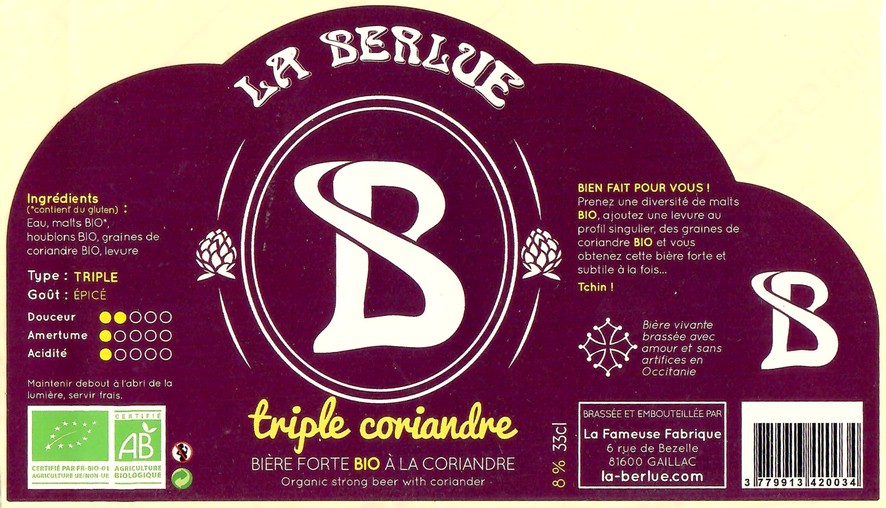Etiquette BRASSERIE LA BERLUE 12