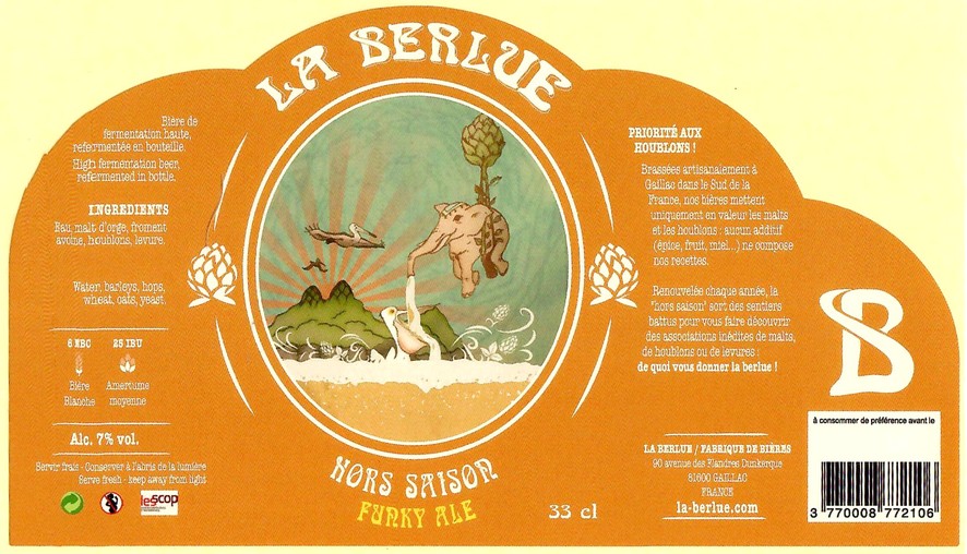 Etiquette BRASSERIE LA BERLUE 19