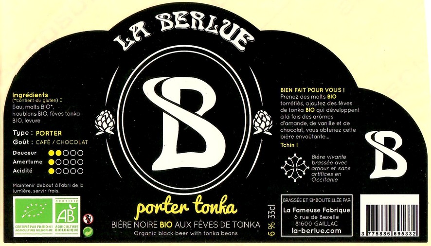 Etiquette BRASSERIE LA BERLUE 27