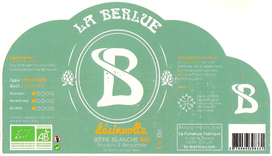 Etiquette BRASSERIE LA BERLUE 34