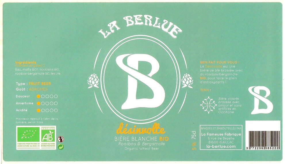 Etiquette BRASSERIE LA BERLUE 36