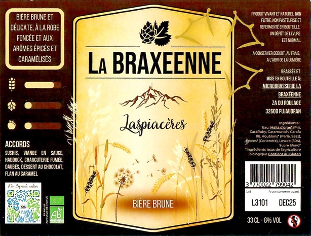 Etiquette BRASSERIE LA BRAXEENNE 32 16