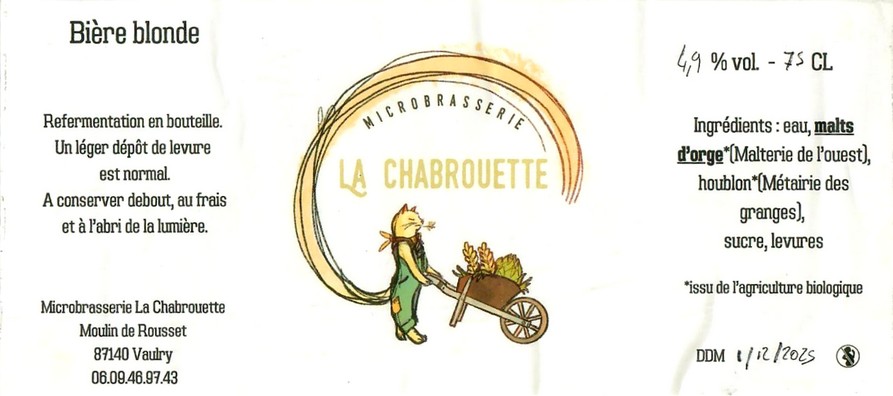 Etiquette BRASSERIE LA CHABROUETTE 04