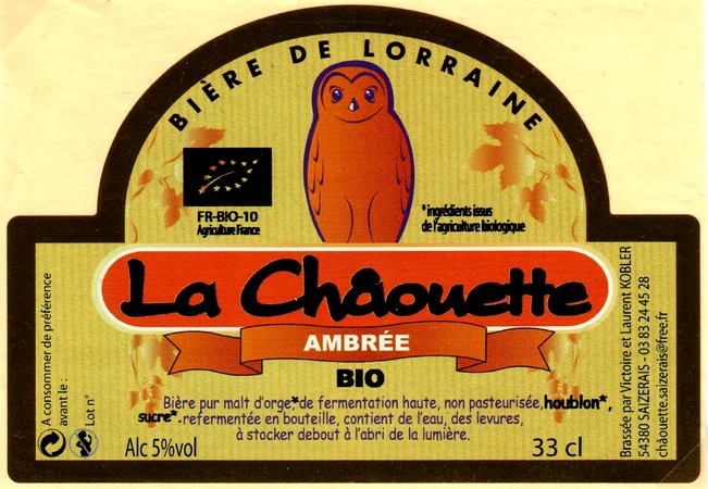etiquette BRASSERIE LA CHAOUETTE 07