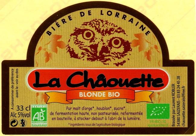 etiquette BRASSERIE LA CHAOUETTE 12