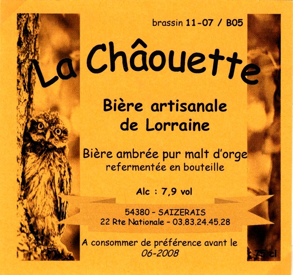 etiquette BRASSERIE LA CHAOUETTE 15