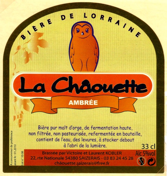 etiquette BRASSERIE LA CHAOUETTE 16