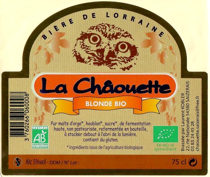 Etiquette BRASSERIE LA CHAOUETTE 25