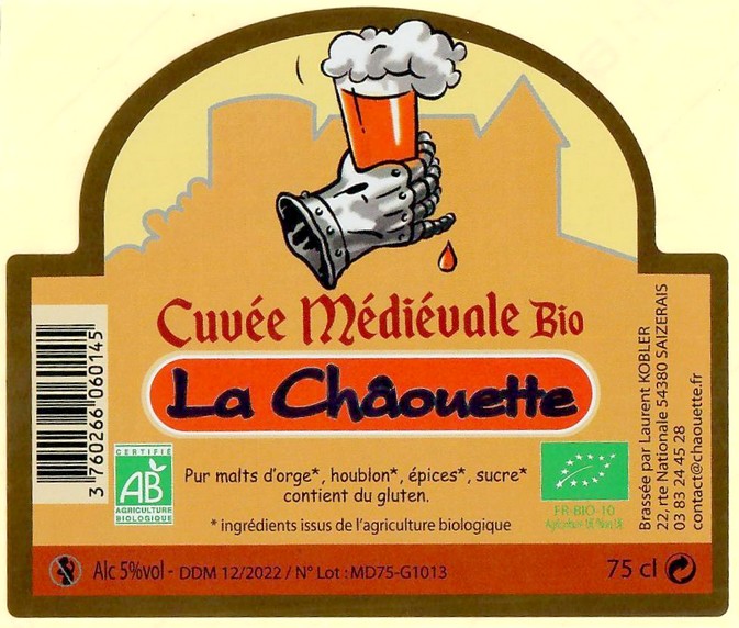 Etiquette BRASSERIE LA CHAOUETTE 30