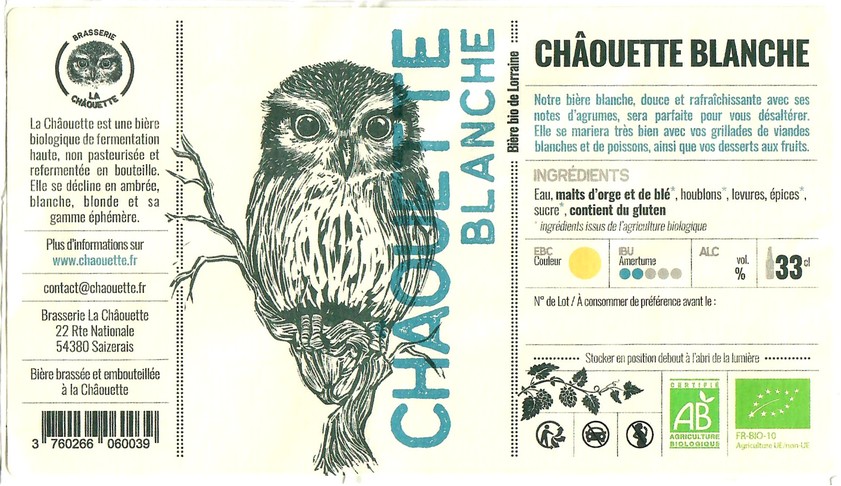 Etiquette BRASSERIE LA CHAOUETTE 33
