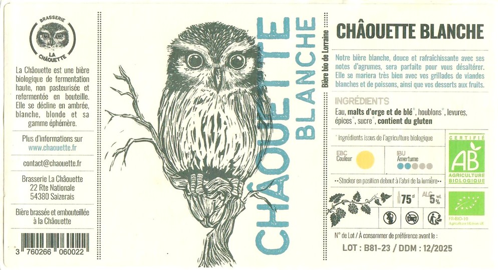 Etiquette BRASSERIE LA CHAOUETTE 46