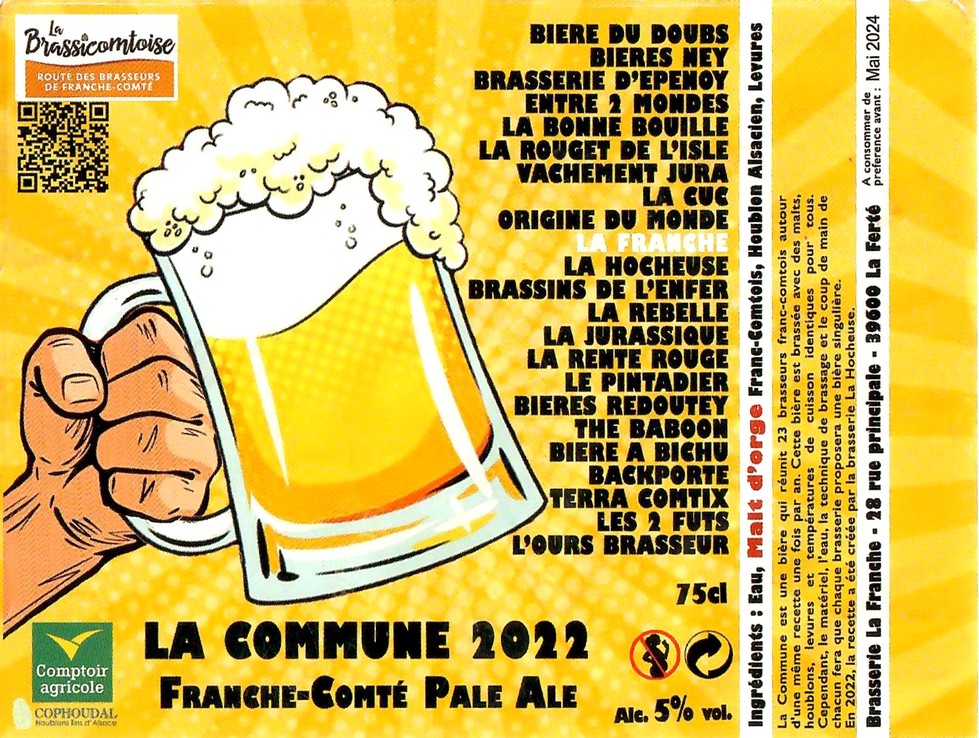 Etiquette BRASSERIE LA FRANCHE 95