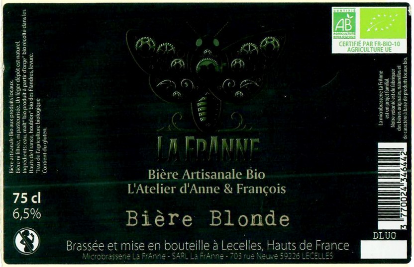 Etiquette BRASSERIE LA FRANNE 01