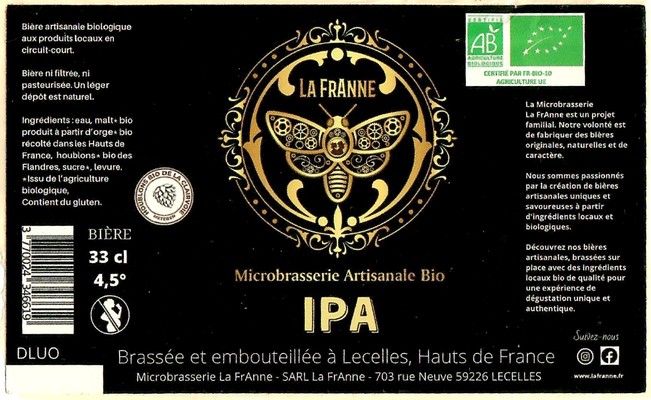 Etiquette BRASSERIE LA FRANNE 07