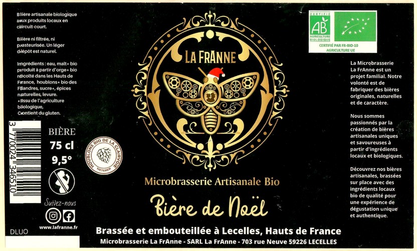 Etiquette BRASSERIE LA FRANNE 15