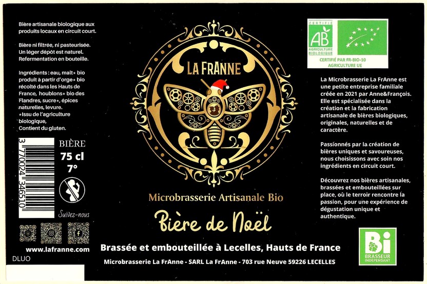 Etiquette BRASSERIE LA FRANNE 18