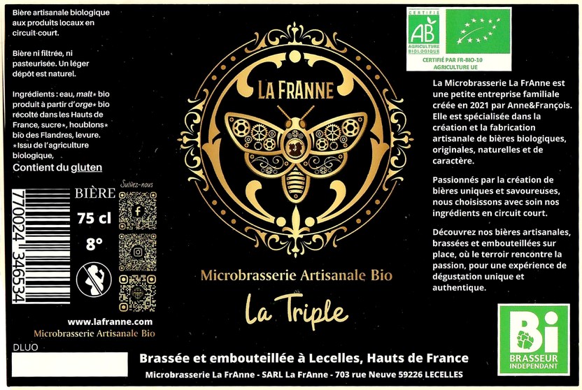 Etiquette BRASSERIE LA FRANNE 20