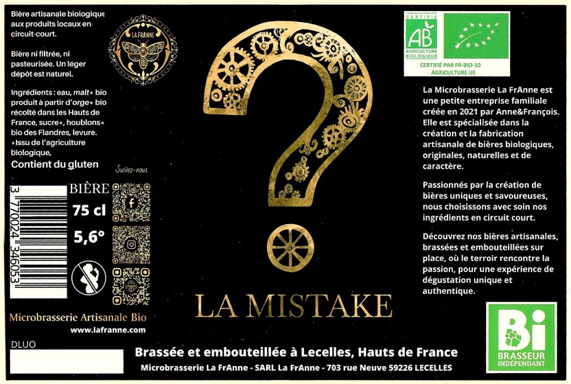 Etiquette BRASSERIE LA FRANNE 23