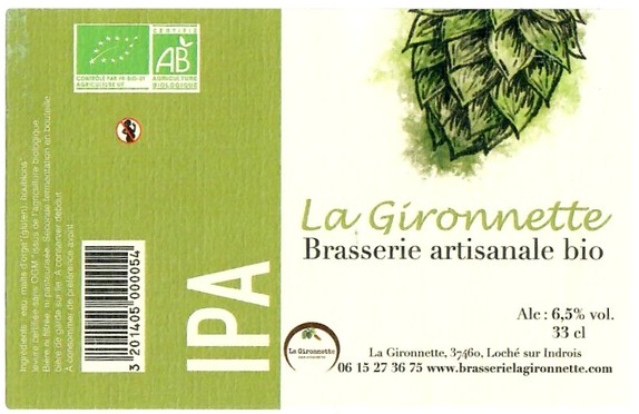 Etiquette BRASSERIE LA GIRONNETTE 30