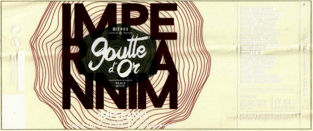 Etiquette BRASSERIE LA GOUTTE D'OR 67