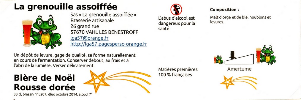 etiquette BRASSERIE LA GRENOUILLE ASSOIFFEE 24