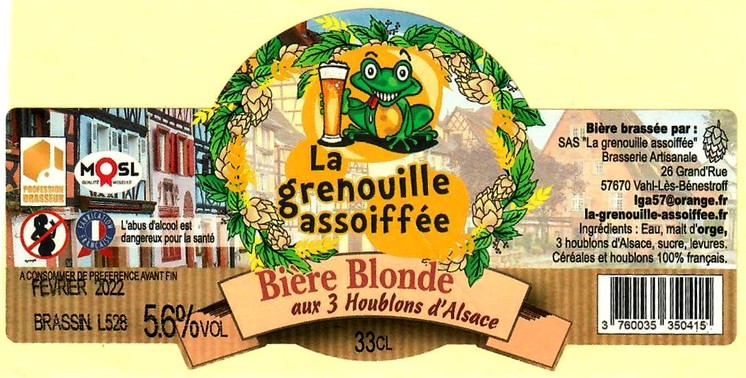 etiquette BRASSERIE LA GRENOUILLE ASSOIFFEE 29