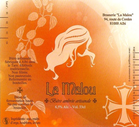 Etiquette BRASSERIE LA MALOU 01