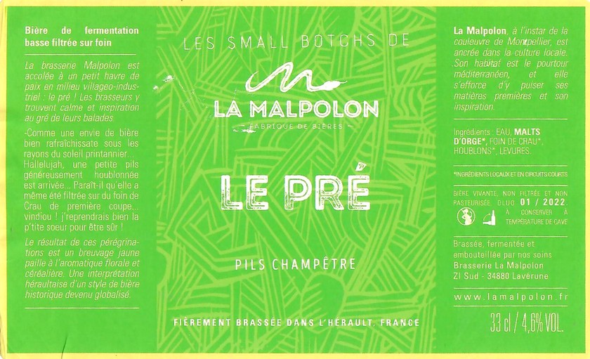 Etiquette BRASSERIE LA MALPOLON 02
