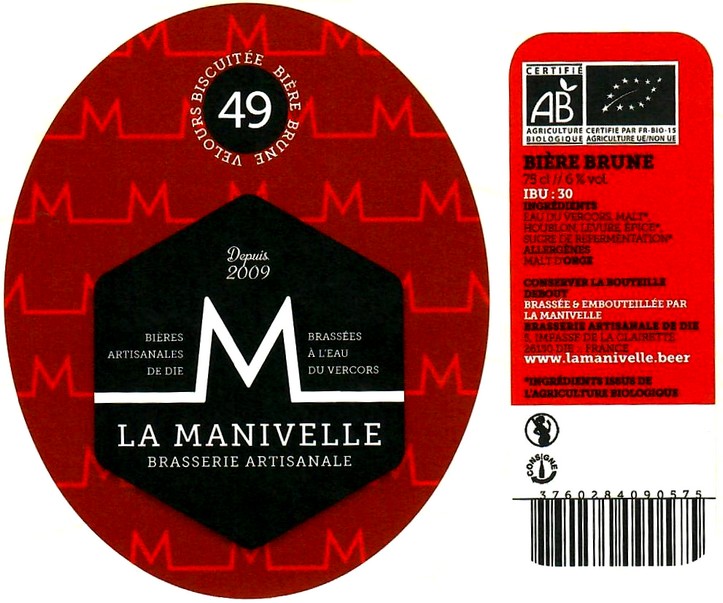 etiquette BRASSERIE LA MANIVELLE 33