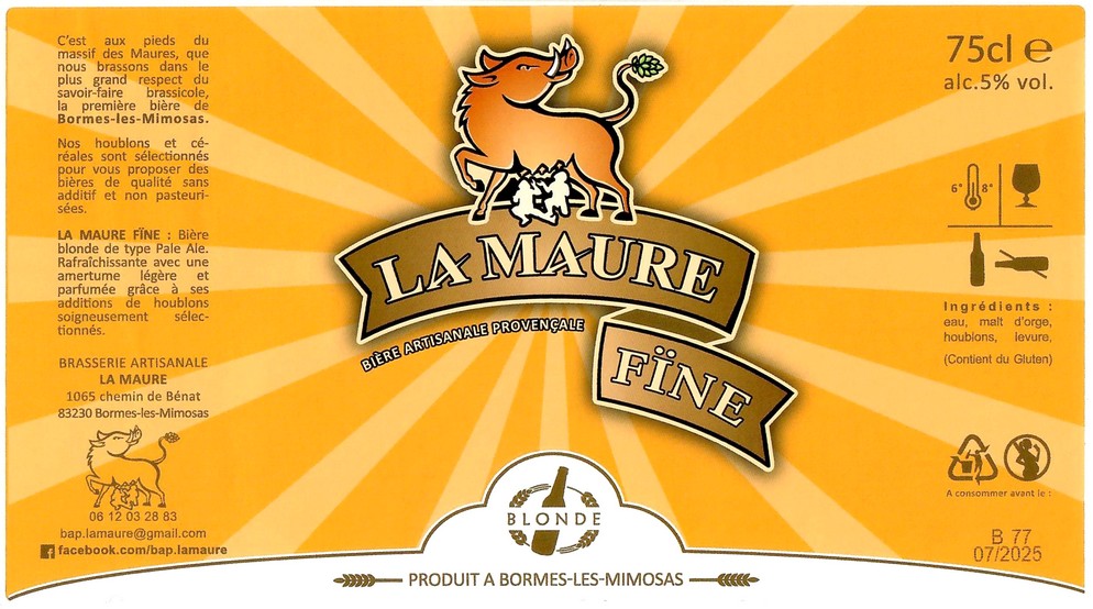 Etiquette BRASSERIE LA MAURE 10