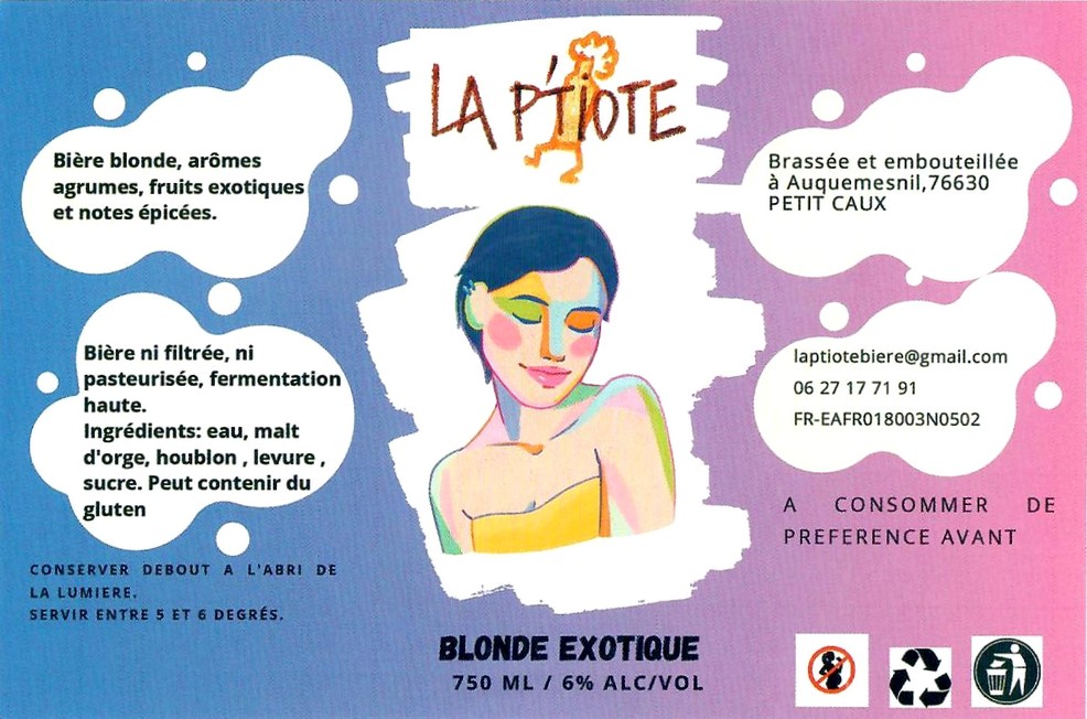Etiquette BRASSERIE LA P'TIOTE 12 Etiquette BRASSERIE LA P'TIOTE 12