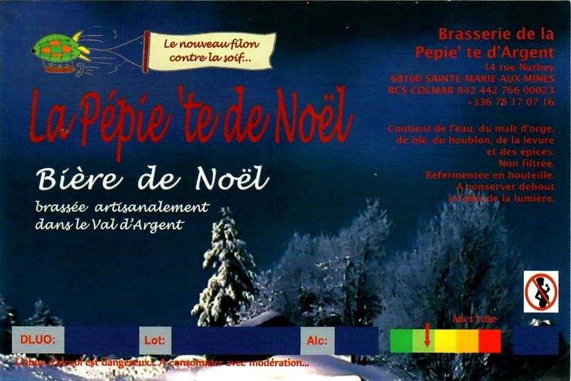 etiquette BRASSERIE LA PEPIETE D'ARGENT 01