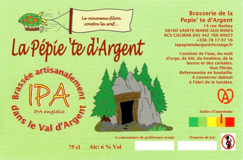 Etiquette BRASSERIE LA PEPIETE D'ARGENT 08