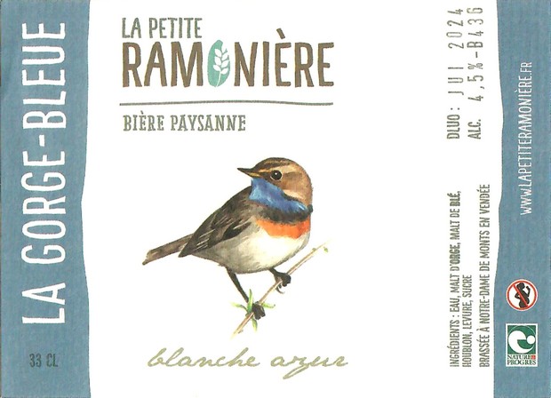 Etiquette BRASSERIE LA PETITE RAMONIERE 39