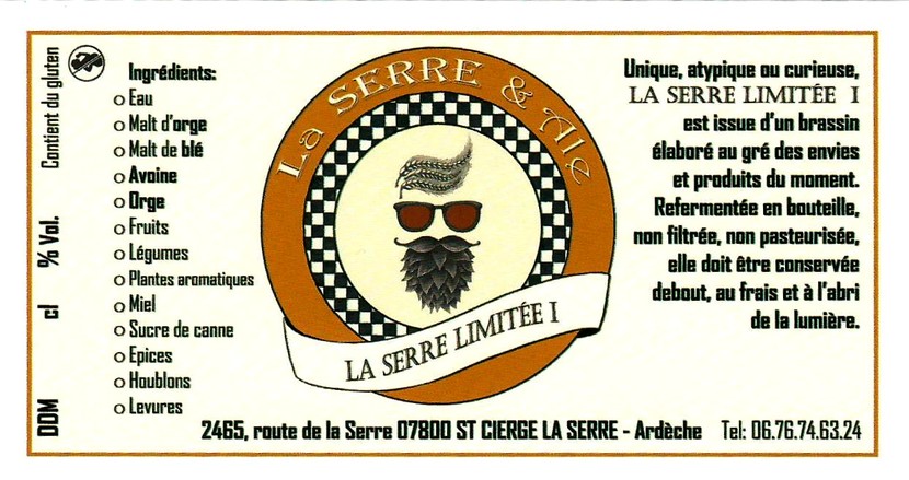 etiquette BRASSERIE LA SERRE & ALE 06