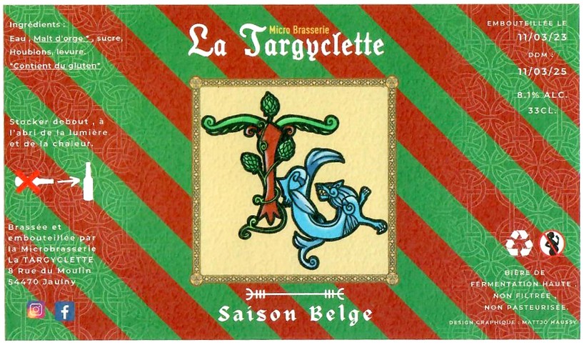 Etiquette BRASSERIE LA TARGYCLETTE 06